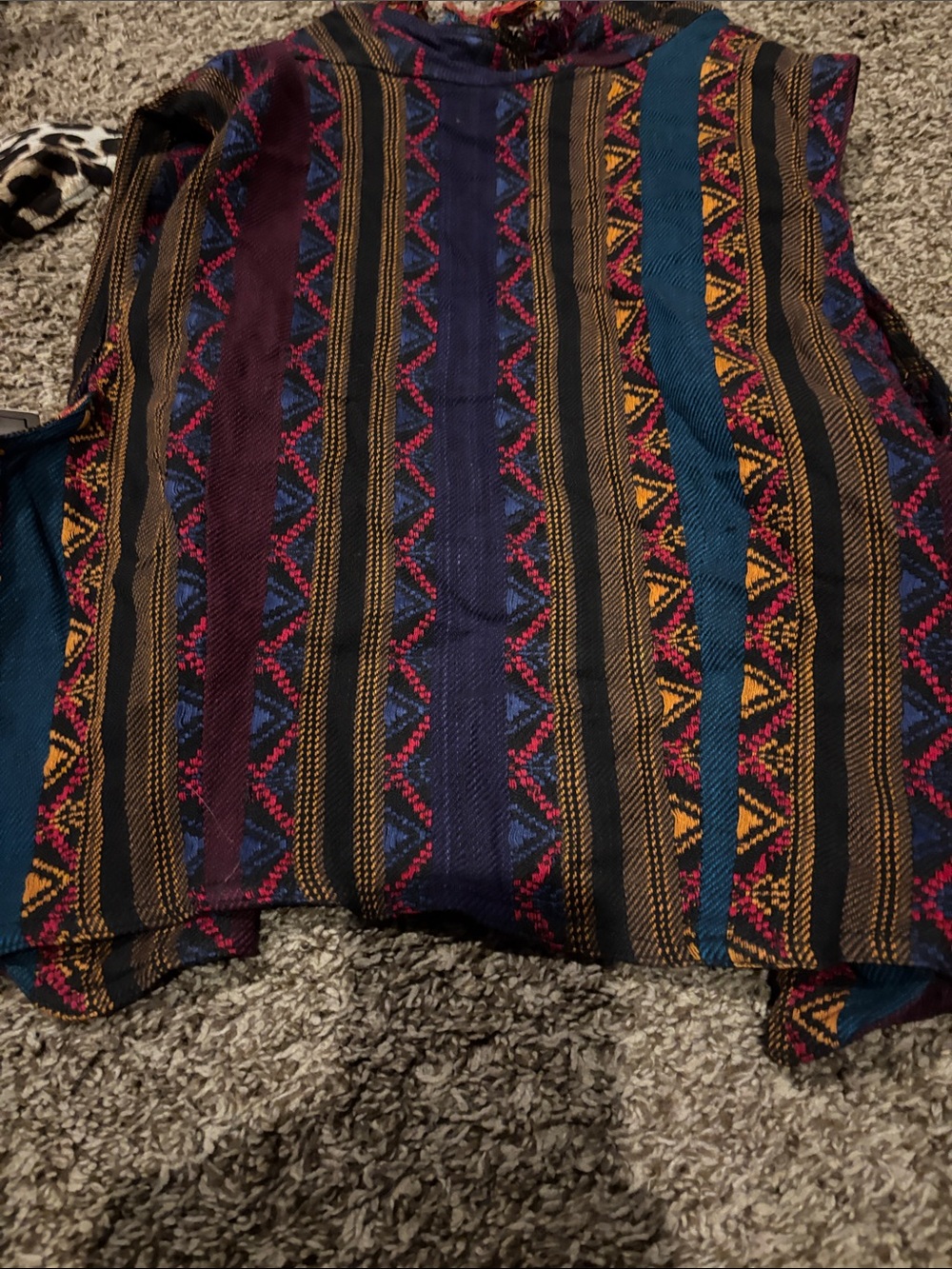 Boho Fringe Patterned Women's Vest - Multicolor - Picture 4 of 4
